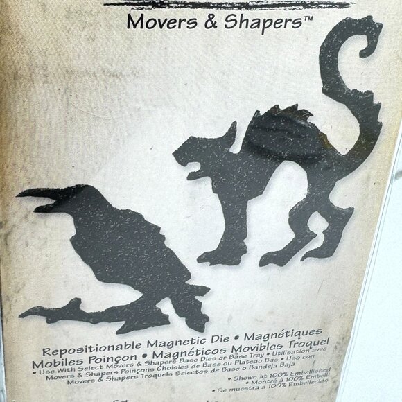 Tim Holtz Sizzix Movers & Shapers Mini Cat & Raven Magnetic Die Set - Picture 4 of 5